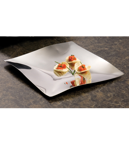 Stainless Steel Wavey Tray 12" Sq.